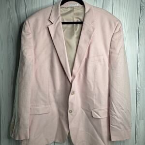 CHAPS Ralph Lauren Blazer 50R Pink Linen Blend Mens Sport Coat  Jacket READ